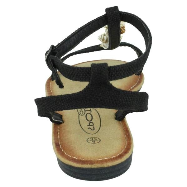 Spot On Ladies Spot On Shell T-Bar Sandals F00360