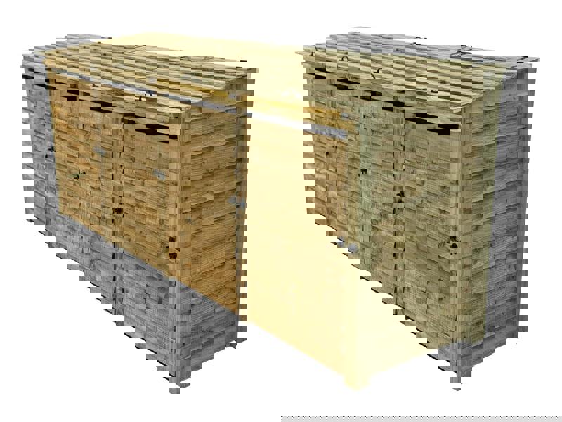 Arbor Garden Solutions Wooden Wheelie Bin Store, Natural Finish