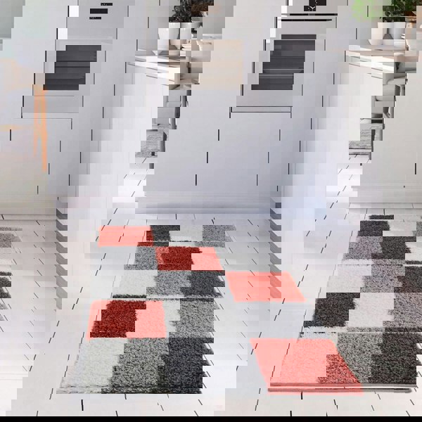 Geometric Design Thick Shaggy Area Rugs Terra