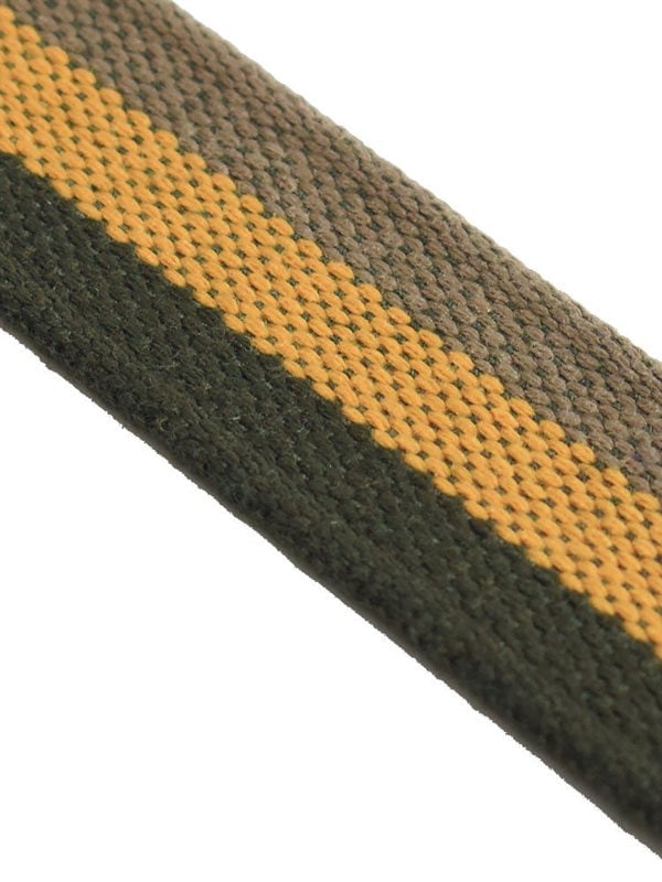 Butternut and Grey Stripes Woven Canvas Belt