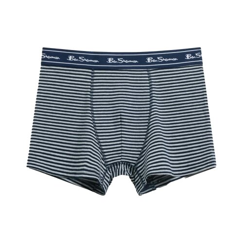 Ben Sherman Mens Signature Striped Modern Boxer Shorts (Pack of 3) - Grey