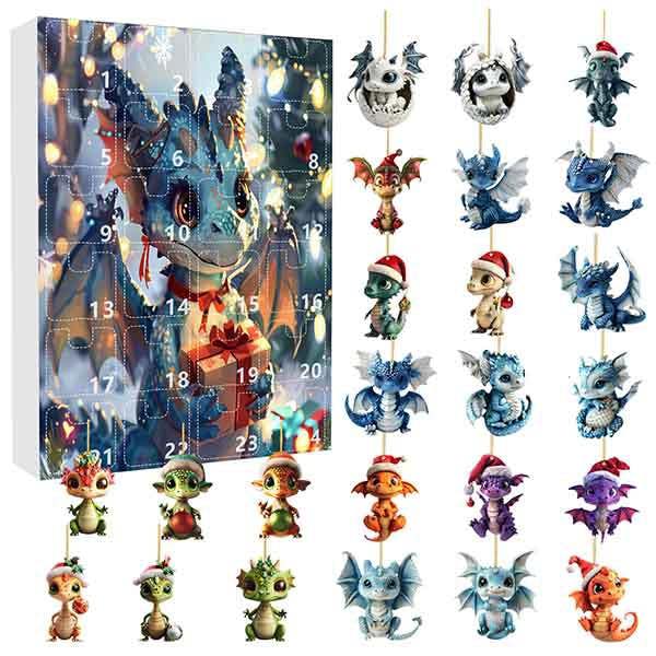 Leaper Christmas Calendar Blind Box Acrylic Cartoon Dragon Ornament