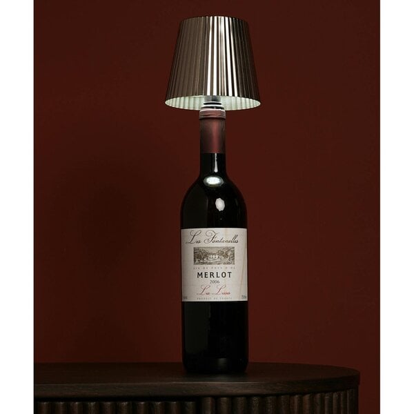 Hestia Wine Bottle Lamp Topper LED Rechargeable Touch Lamp - Silver