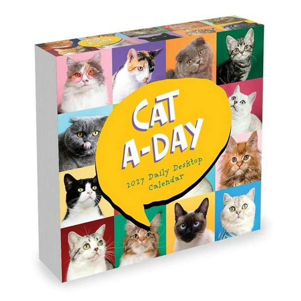 Cat A Day Desk Calendar 2027, Desk Calendars, Day To View, Cats, Gift