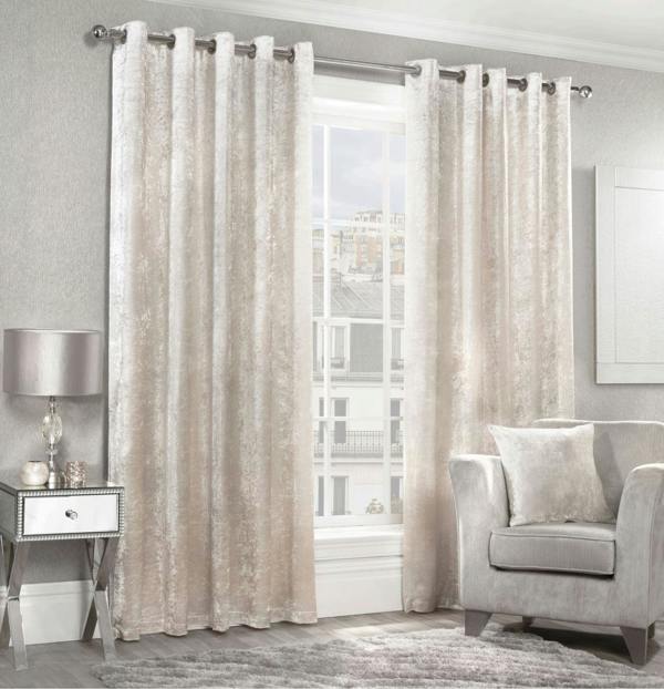 Crushed Velvet Ring Top Curtains Blush