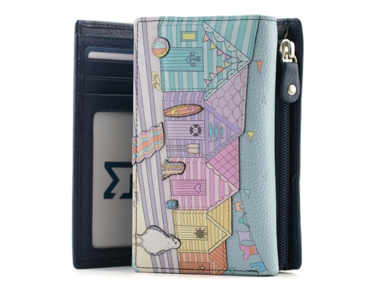 Mala Leather Woolacombe Trifold RFID Purse – Soft Leather – Beach & Dog Appliqué Design