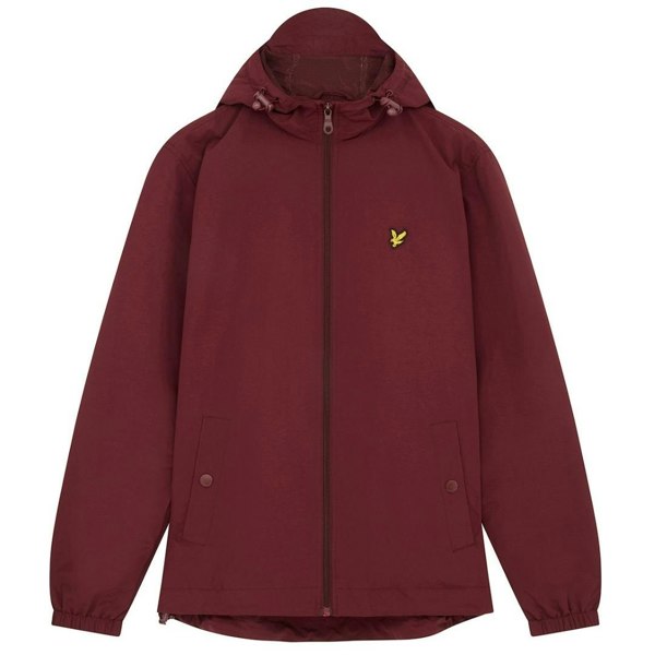 Lyle & Scott Branded Hooded Short Lightweight Jacket - Burgundy