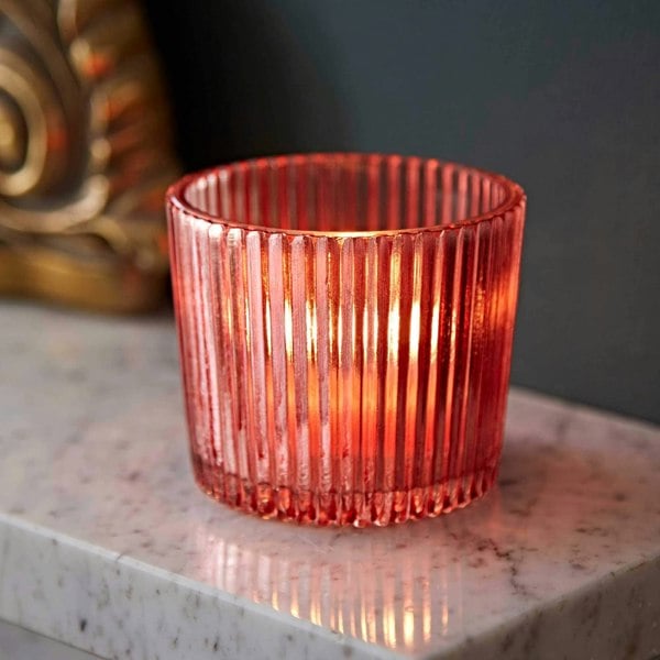 Paper High Pink Recycled Glass Tea Light Holder