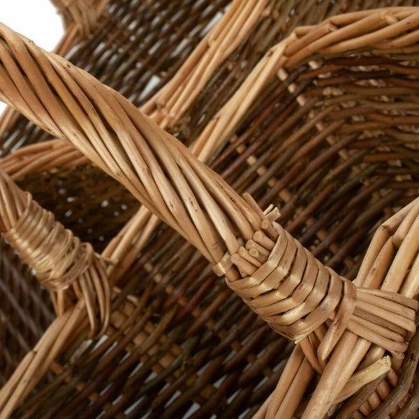 Rectangular Unpeeled Willow Shopping Basket