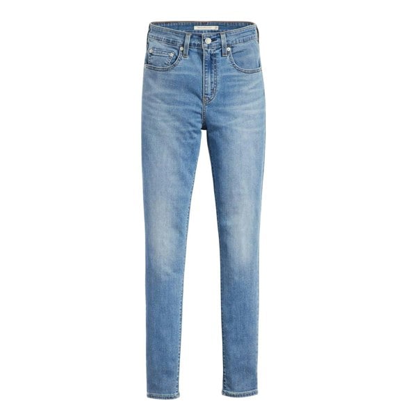 Levis Women's 721 Leather Patch High Rise Skinny Jeans - Blue