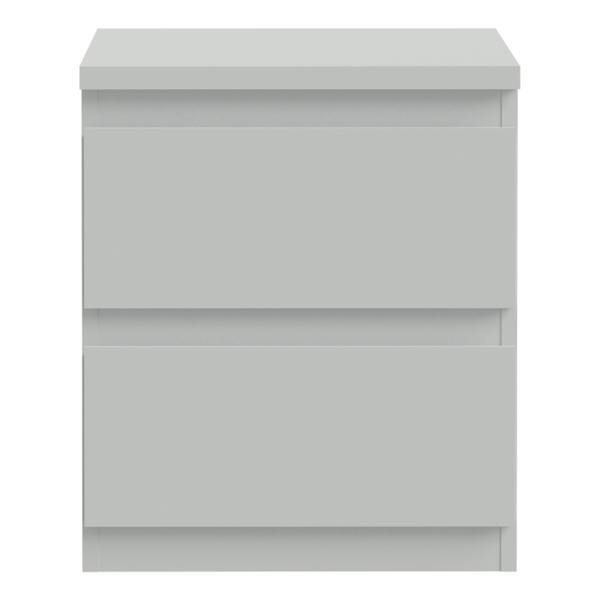 Furniture To Go Edmore 2 Drawer Bedside Table in Light Grey