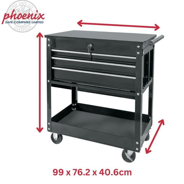 Phoenix Safe Phoenix TC3316BK Premium Portable Multifunctional Tool Cart