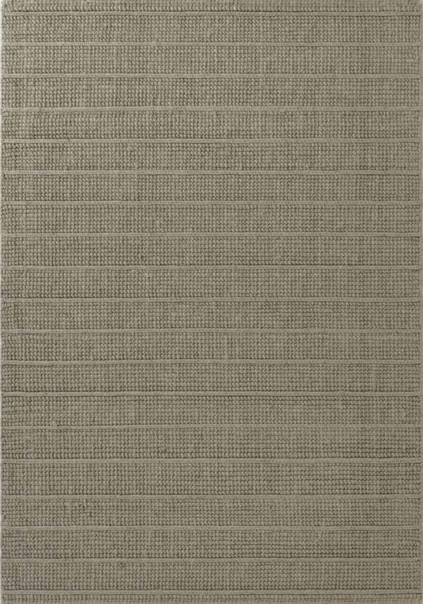 Camden Wool Parker Rug Grey, heat-insulting, striped textured design.