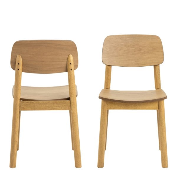 Furniture To Go Barlow Dining Chair in Matt Oak Set of 2