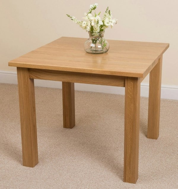 That's Furniture Oslo 90 x 90cm Small Square Oak Dining Set with 4 Yale Oak Chairs
