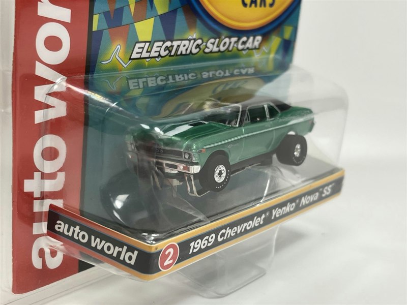 Auto World Slot Cars 1969 Chevrolet Yenko Nova SS Grn Thunderjet Ultra G HO Slot Car SC377-2