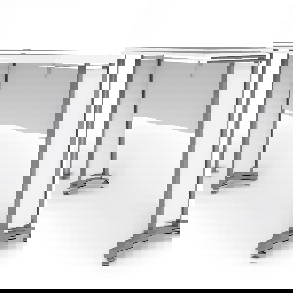 Furniture To Go Prima Desk 150 cm in White with Silver grey steel legs