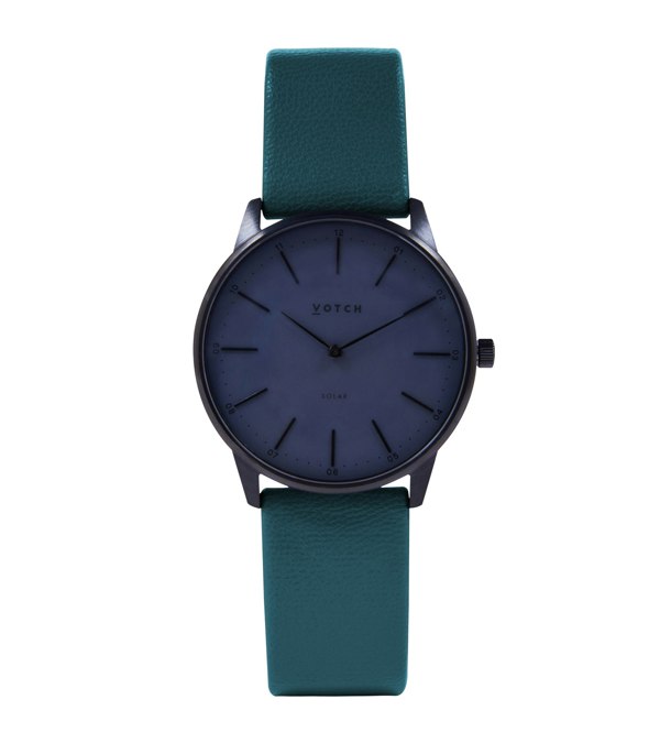 Votch Black & Gun Metal with Forest Green Watch | Solar Classic