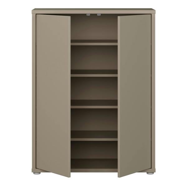 Furniture To Go Alice Springs Shoe Cabinet with 2 Doors Push-to-Open in Taupe