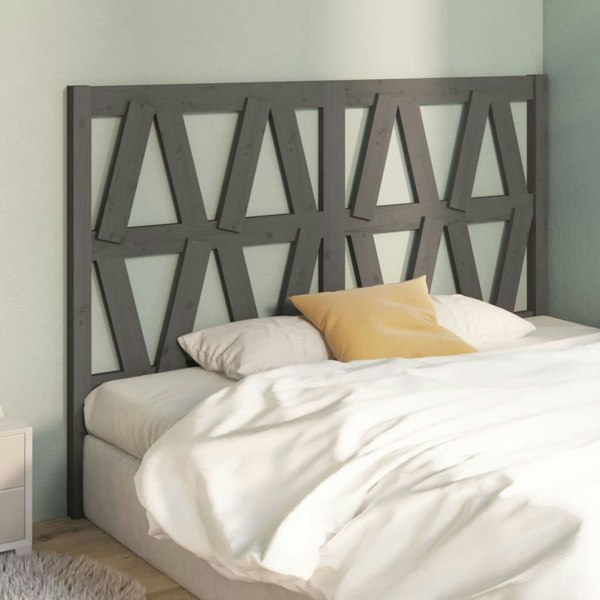 Berkfield Bed Headboard Grey 146x4x100 cm Solid Wood Pine