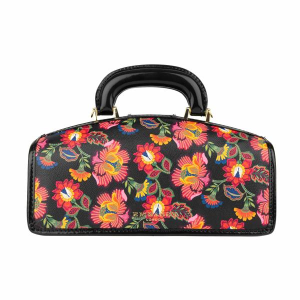 Embassy London Gazelle - Red Flowers - Women’s patent leather top handle & crossbody bag