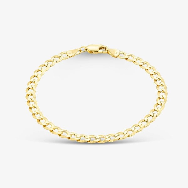 T. H. Baker 9ct Yellow Gold 7.5 Inch Flat Curb Chain Bracelet SUFC-530-9Y-7.5