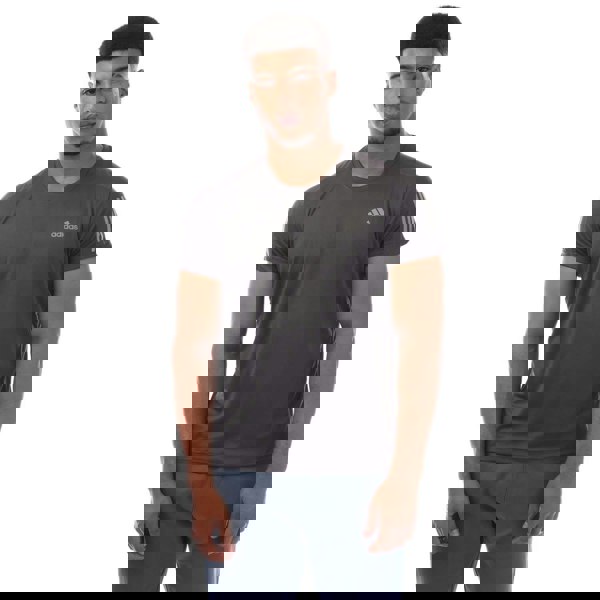 Adidas Mens Own The Run Stripe T-Shirt - Grey