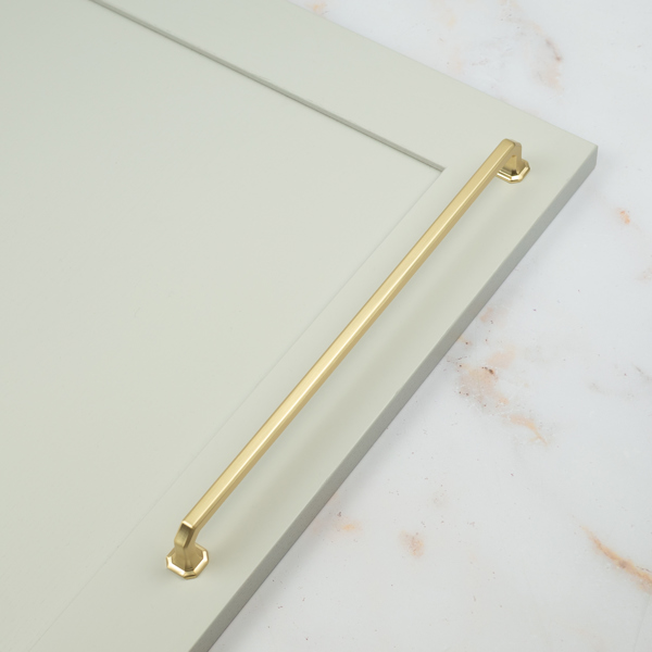 Handle & Home Satin Brass Octagonal Cabinet Handles & Coordinating Knob