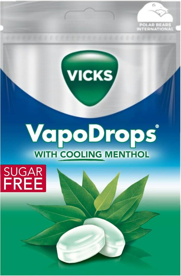 Vicks VapoDrops Eucalyptus Sugar-Free Lozenges with Menthol, 10 x 72g