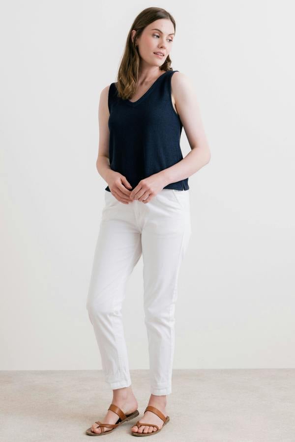 Lily & Me Breaker Stretch Twill Trousers White