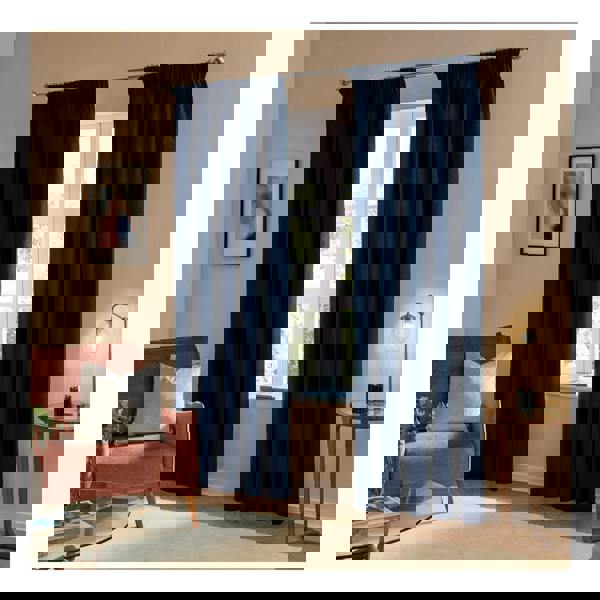 Furn Ultimate Velvet Pencil Pleat Curtains - Royal Blue