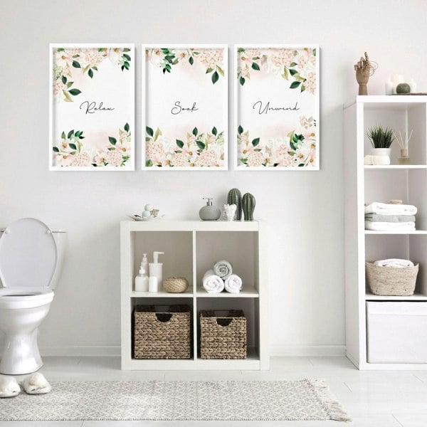 Artwork for a bathroom | set of 3 framed wall art