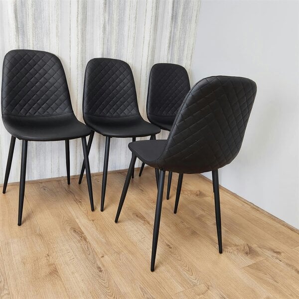 Kosy Koala Dining Chairs Set of 4 Black Leather Kitchen Chairs