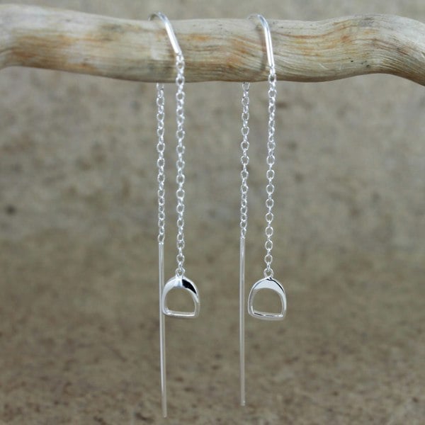 Sterling Silver Stirrup Falling Earring - Reeves & Reeves