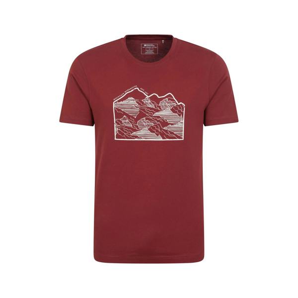 Mountain Warehouse Mens Linear Organic T-Shirt - Dark Burgundy - 