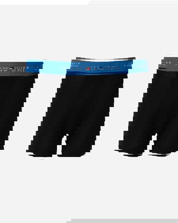 Tommy Hilfiger 5 Pack Mens Waistband Trunks - B-Blue/Brown/White/Orange/Green - CHO - Designer Mens Underwear