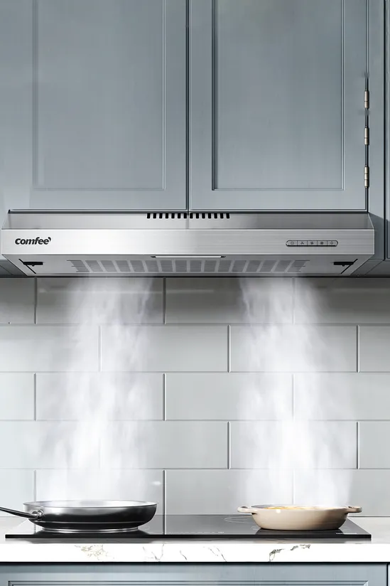 Living and Home 60cm Under Cabinet Wall-Mount Cooker Range Hood with 3-Speed Modes