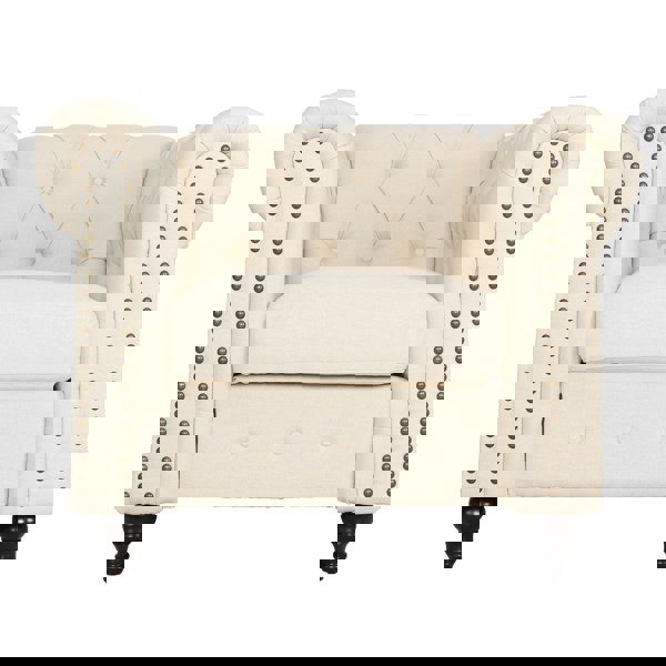Furniture One Retro Tub Chair, Fabric Armchair, Loveseat Upholstered Chair Set with Nail Decor for Bedroom, Living Room, Office
