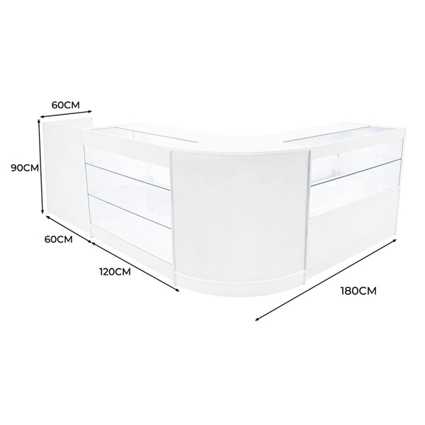 Monstershop Vega LED Shop Counter Set K1200, C1200, TB60 & CM60 - White