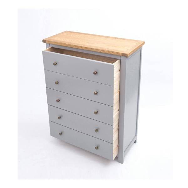 Cabinet Bits Mirano 5 Drawer Chest of Drawers Brass Knob