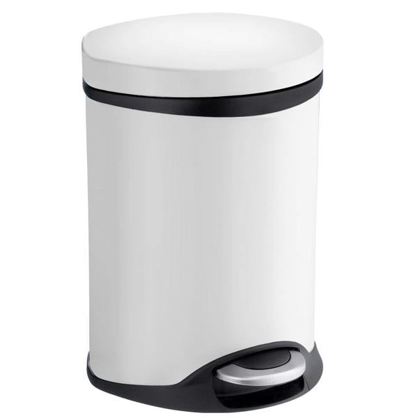 White stainless steel pedal bin