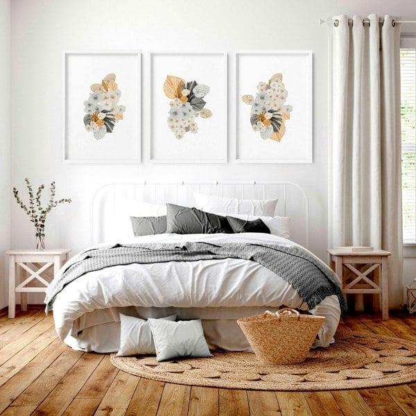 Wall pictures bedroom | set of 3 unique wall art