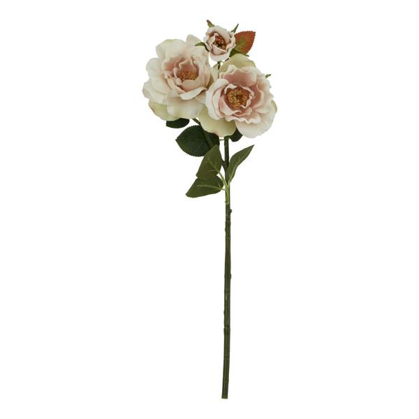 Wyld Haus Set of 3 Artificial Flowers Palest Blush Tea Rose Stems