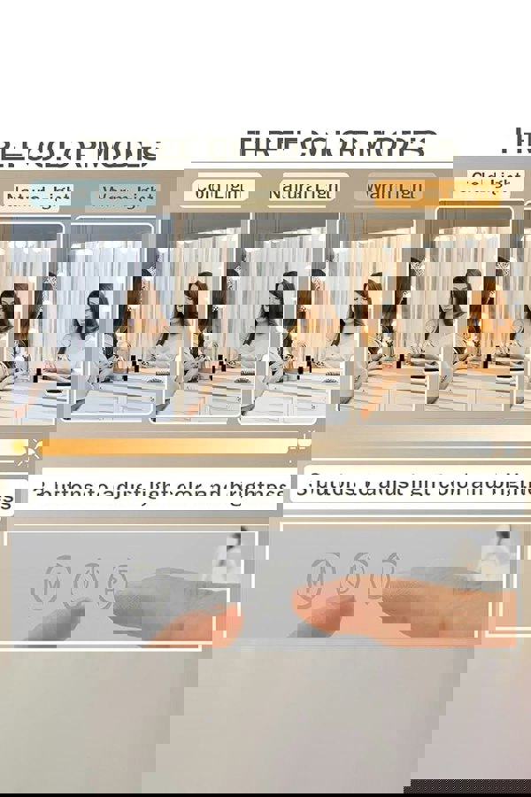 Living and Home Large Hollywood Vanity Mirror with 15 Lights and USB Charging Port, Tabletop or Wall Mounted