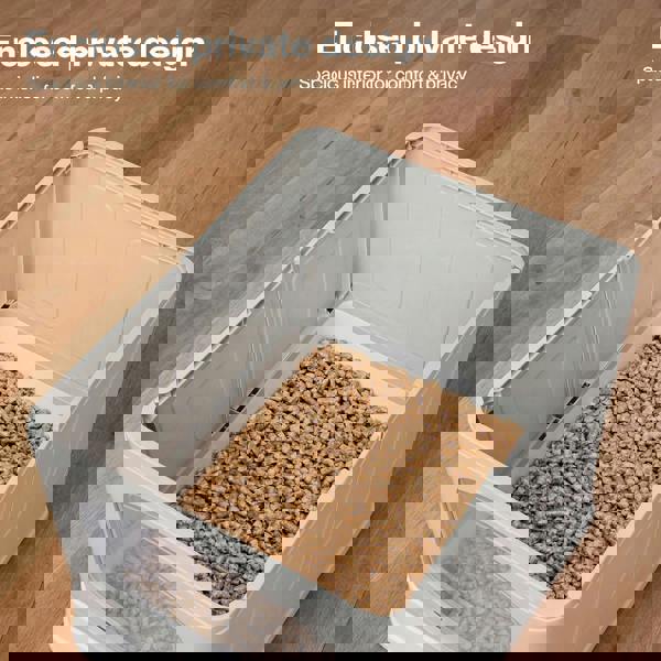 Skylos Cat Litter Box Foldable Entry Top Exit Anti Tracking Cat Litter Tray