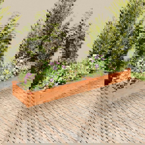 Berkfield Garden Raised Bed with Liner Brown 240x60x25 cm Solid Wood Fir