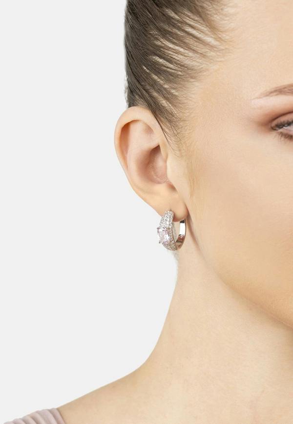 Latelita Rosalie Hoop Earrings Morganite Silver
