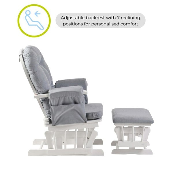 Haywood reclining nursing chair cloud grey adjustable backrest