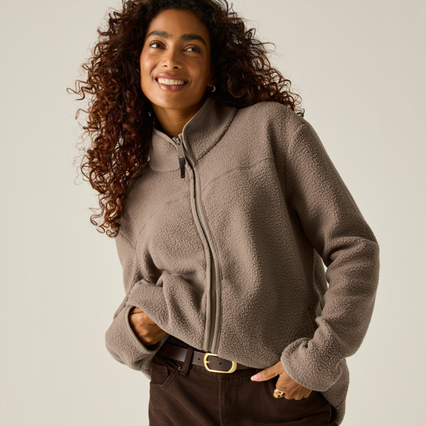 Regatta Womens Frankie Borg Full Zip Fleece Jacket - Mocha
