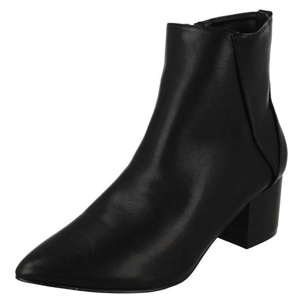 Spot On Ladies Spot On Block Heel Ankle Boot F51139